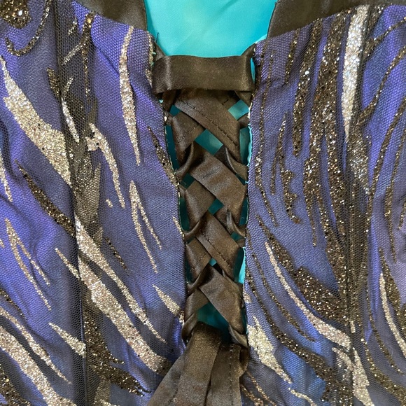 Strapless Aqua Formal Dress - Picture 2 of 5